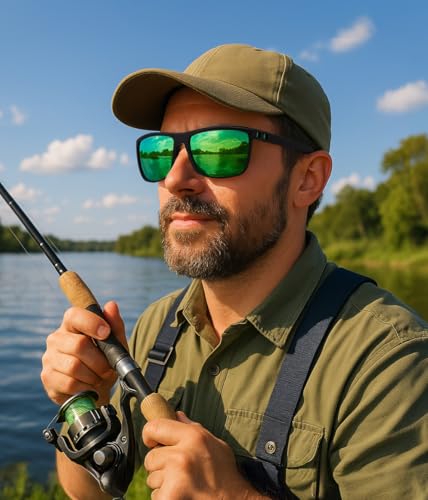 Image of FEISEDY Polarized Sunglasses for Men and Women Lightweight Frame Sun Glasses with UV400 Protection for Driving Fishing B0301