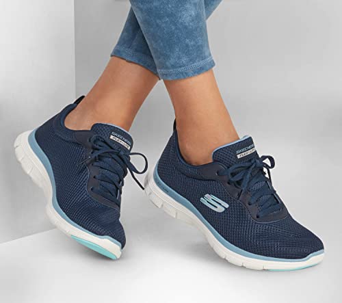 Miniatura 3 de Skechers Flex Appeal 4.0 Brilliant View, Zapatillas Mujer, Navy Blue, 38 Eu