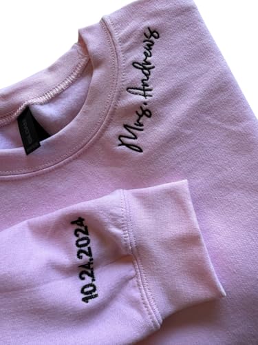 Personalized Mr. & Mrs. Custom Embroidered Couple Hoodies - His and Hers Matching Sweatshirts for Weddings, Engagements, and Anniversaries - Image 6
