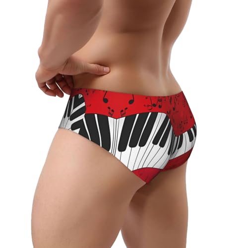 Men'S Triangle Briefs Piano Scores In Red Soft Comfortable Underwear Panties Briefs Underwear For Men3