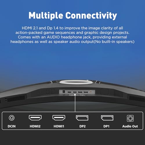 ZZA 49 Inch Ultrawide Curved Gaming Monitor, 165Hz, DQHD 5120x1440P, 1500R, Ultra-Wide 32:9 Screen, HDMI 2.0&DP1.4, 1ms MPRT, HDR, FreeSync G-Sync Compatible, VESA Compatible, Height/Tilt Adjustable by ZZA - Image 7