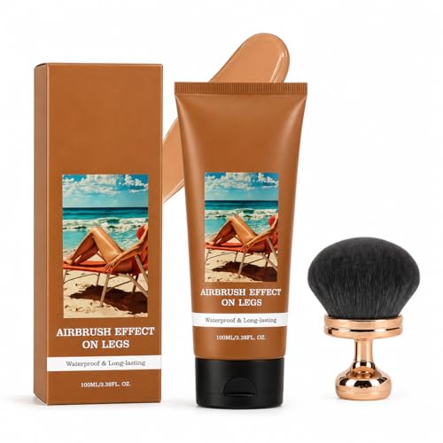 Miracle Da Paris Body Perfector Waterproof Tattoo Cover Up Makeup Full Coverage Leg Foundation Cream with Brush for Daily Wear and Events (Tan)