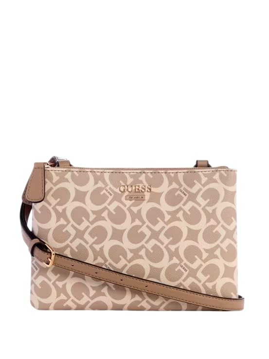 GUESS Factory Women's Akir Triple Compartment Logo Crossbody
