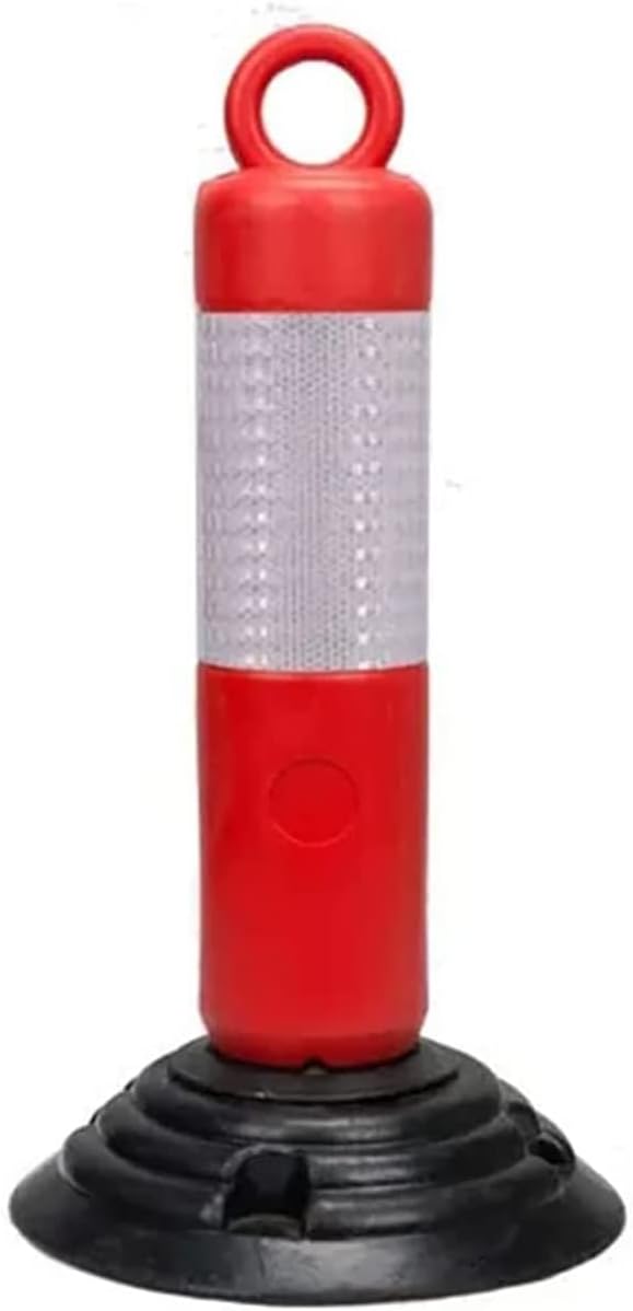 PE Warning Post with Rubber Base, Fold Down Security Traffic Control Bollards, Safety Post Pole, for Parking Barrier, Road Safety,S