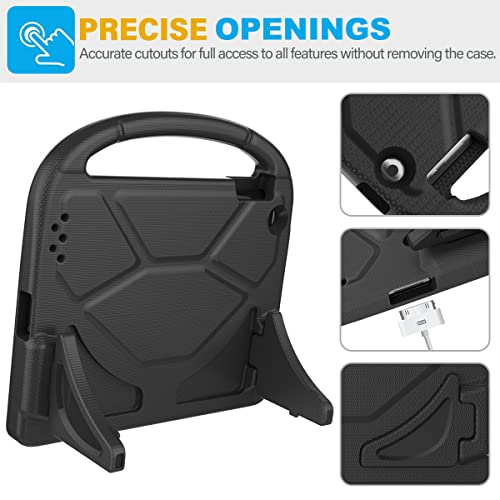 Suplik Kids Case For Ipad 2/3/4 (9.7 Inch, 2011/2012 Release Only), Durable Shockproof Kidproof Protective Handle Stand Cover With Screen Protector For Apple Ipad 9.7" 2Nd/3Rd/4Th Generation, Black #TOP6