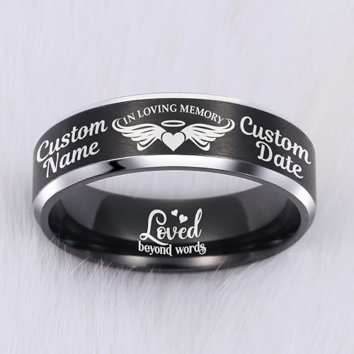 Personalized In Loving Memory Keepsake Ring Lost Loved One Ring Loss Memorial Gift Personalized Remembrance Gift For Loss Of Loved One Mom Dad Friends Pets Anniversary Christmas Gifts2