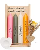 TheGiffter Geschenke für Mama, Mama Geschenk Kerzen Geschenkset, Geburtstagsgeschenk für Mutter von Kindern, Beste Mutter Geschenke von Tochter Sohn zum Muttertag Geburtstag Weihnachten Thanksgiving