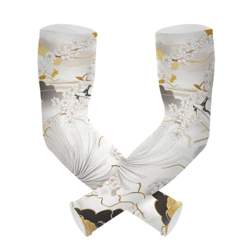 WDdZzyy 1 paio di manicotti di protezione per braccio di raffreddamento in oro bianco vintage giapponese per gru da giardino e ufficio, Gru giapponese vintage in oro bianco, Taglia unica