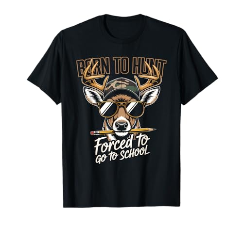 Forced to Go to School Deer Hunting Boy Camo T-Shirt