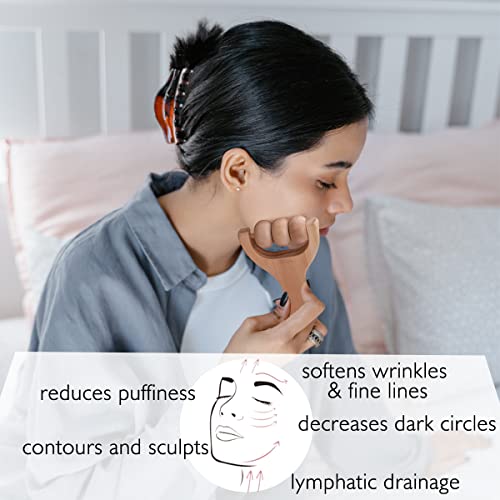 Allshow Wood Facial Massage Tools & Massage Oil Kit Set, Guasha Tool Scraper Made By Natural Wood For Face & Body Massage, Scraping And Acupoints Pressing, Lift Skin Release Sore Muscle #TOP4