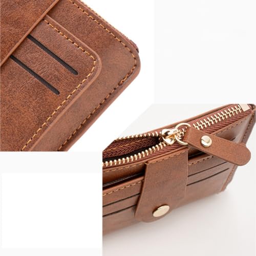 Slim Wallet for Women Men Bifold Credit Card Holder with Zipper Coin Pocket ID Window Cash Wallet4