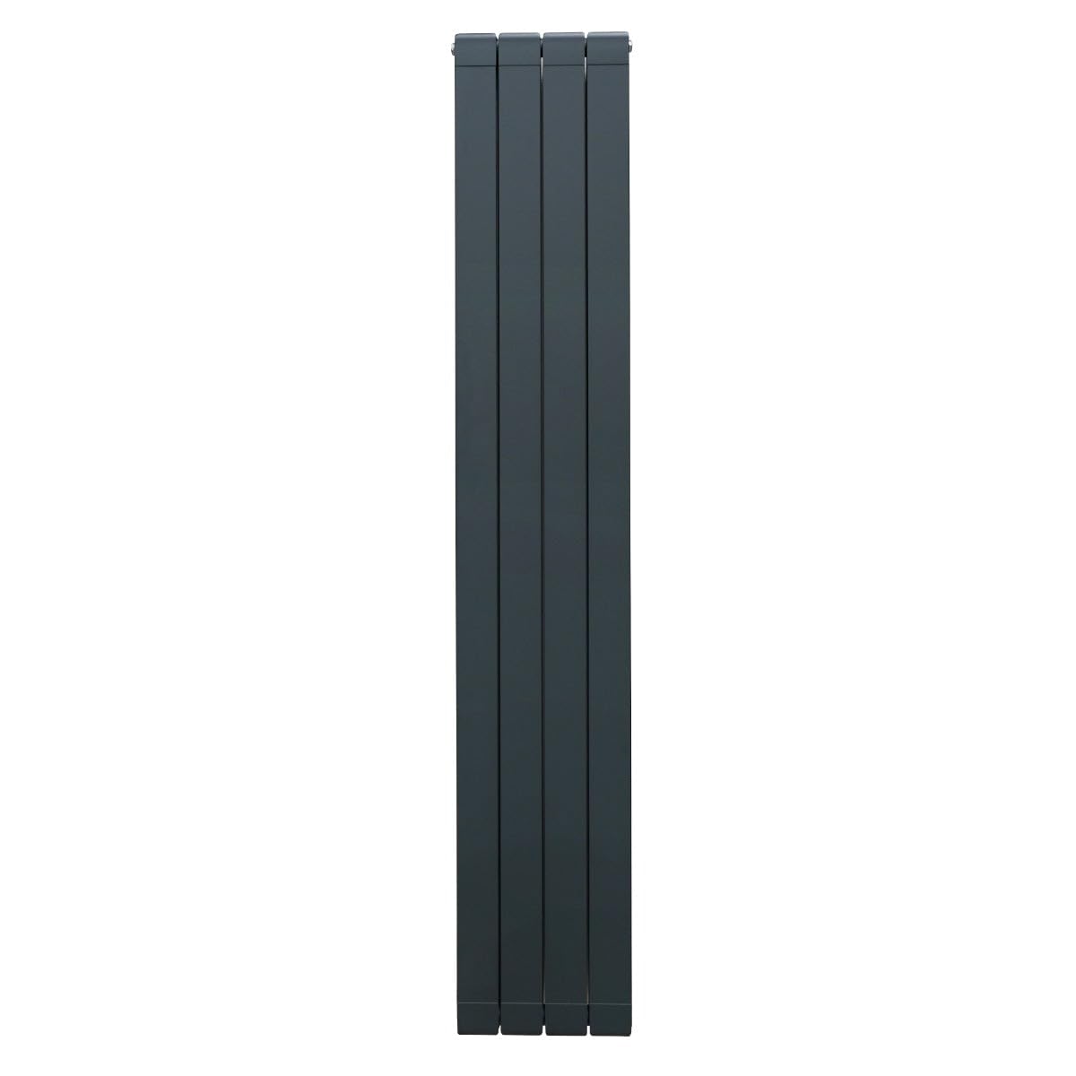 Radiatore di Design in Alluminio 1800mm x 315mm Verticale Doppio Pannello Piatto A Colonna Termosifone Moderno Leggero Grigio Antracite Spazzola Kit di Fissaggio Staffe Inclusi