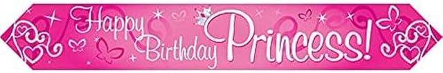 9ft Banner Happy Birthday Princess Holographic