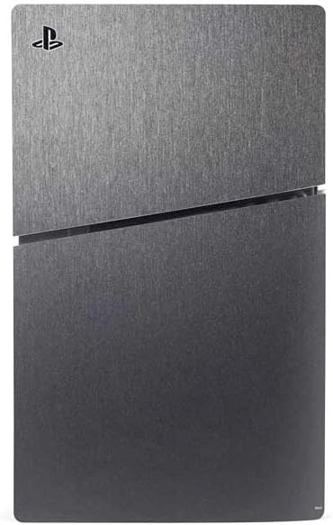 Skinit Decal Gaming Skin Compatible with PS5 Slim Disk Console - Officially Licensed Brushed Steel Texture Design
