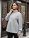 Maternity Turtleneck Sweatshirt Long Sleeve Oversized Pullover Tops Side Slit Tunic Shirts with Drawstring Waist,Heather Gray M