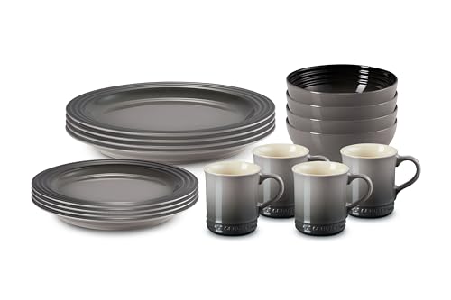 Le Creuset Stoneware Dinnerware Set, 16 pc., Oyster by Le Creuset - Used condition - US$195.86