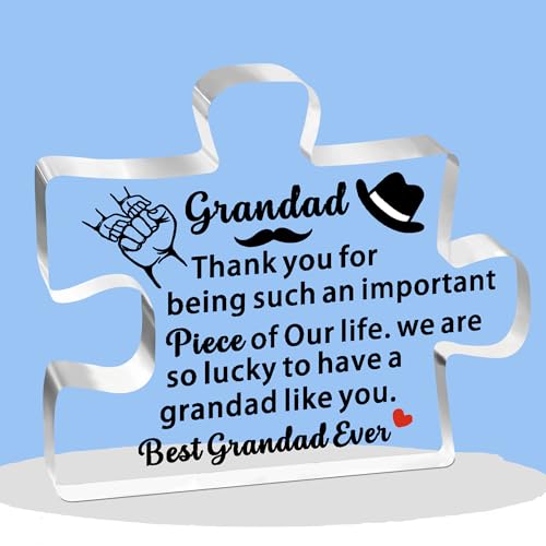 JETTOP Targa in acrilico con scritta in inglese "So Lucky to Have a Grandad Like you Best Grandad Like you Best Grandad Ever