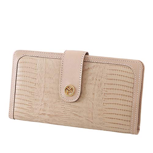 Carteira Feminina Couro Legítimo Porta Cartão Espelho 100 (Nude)