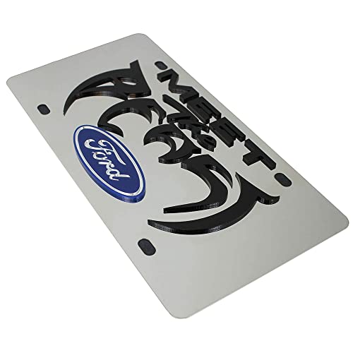 Eurosport Daytona- Compatible with -, Ford - Meet The Beast Logo and Word Stainless Steel License Plate by Eurosport Daytona - Image 3