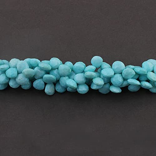 Opale bleue du Pérou en perles cœur facettées 11-13mm pour création de collier SB2434