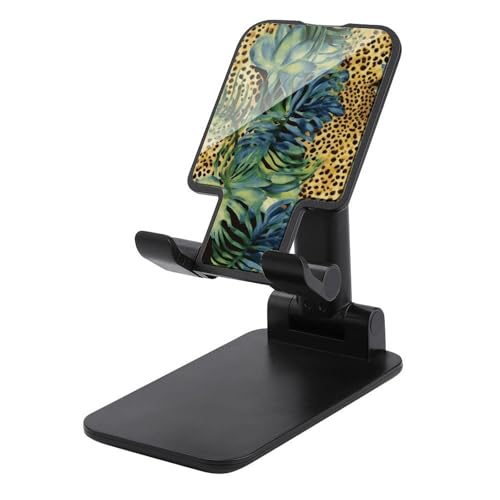Support de téléphone portable pliable réglable bureau imprimé léopard