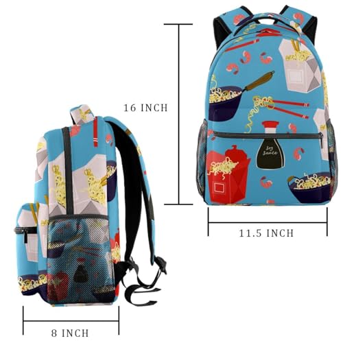 Sac à dos d'école bleu multicolore 40cm pour adolescents et étudiants - 2