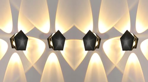 Image of Groeien Pack of 4 | 10W Pentagram Shape Waterproof LED Five Way Indoor Outdoor Exterior Wall Light (Warm White,ABS Plastic) (4)