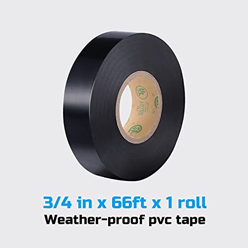 Lichamp Rubber Grip Tape Waterproof, 5+1 Rubber Tape For Indoor Outdoor Hose Repair, 5Pcs Self Fusing Tape 1 Inch X 10Ft With 1Pc Weather-Resistant Pvc Electrical Tape #TOP5
