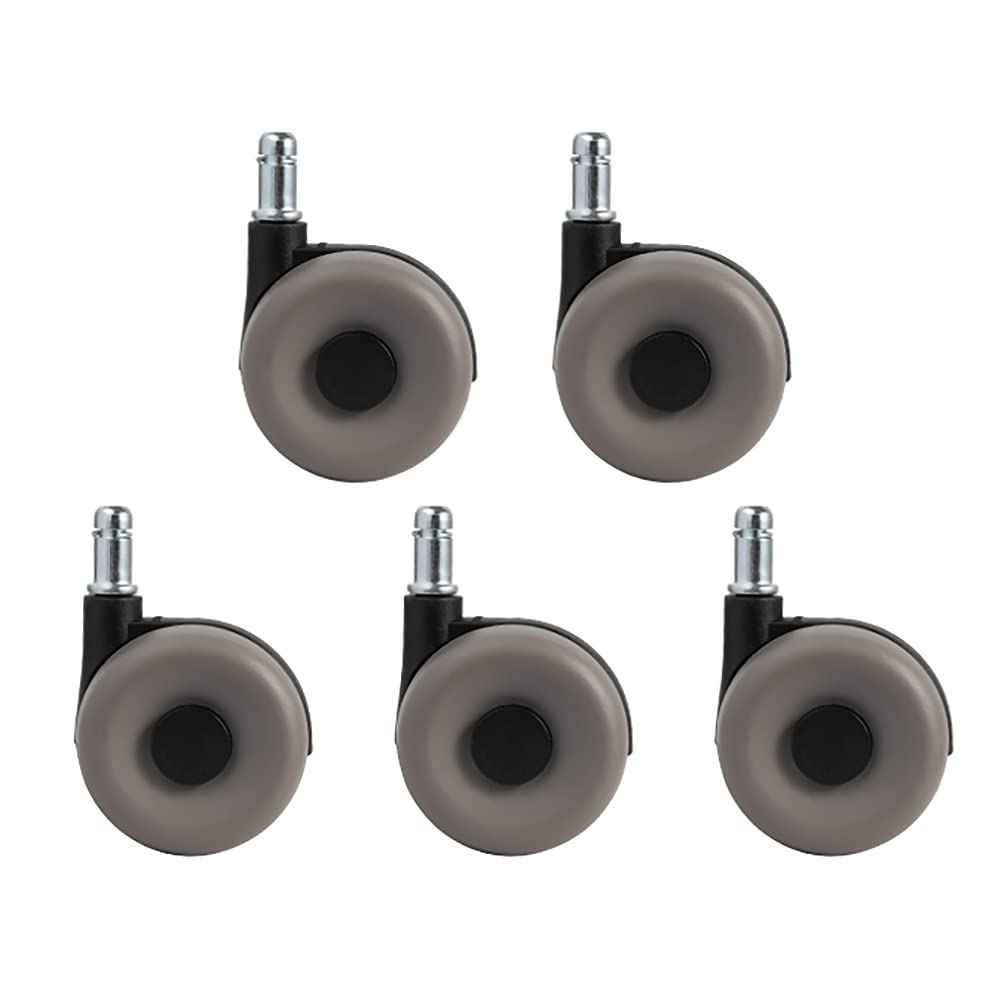 Roulettes de chaise de bureau M11x21mm : lot de 5 roues pivotantes 63mm