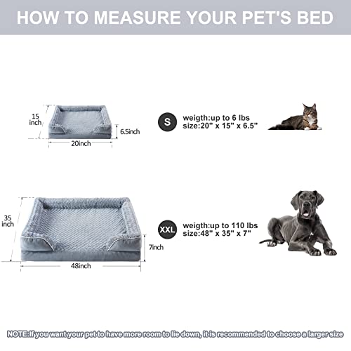 Wnpethome Dog Beds For Large Dogs, Washable Dog Bed, Bolster Dog Sofa Bed With Waterproof Lining & Non-Skid Bottom, Orthopedic Egg Foam Dog Couch For Pet Sleeping, Pet Bed For Large Dogs #TOP1