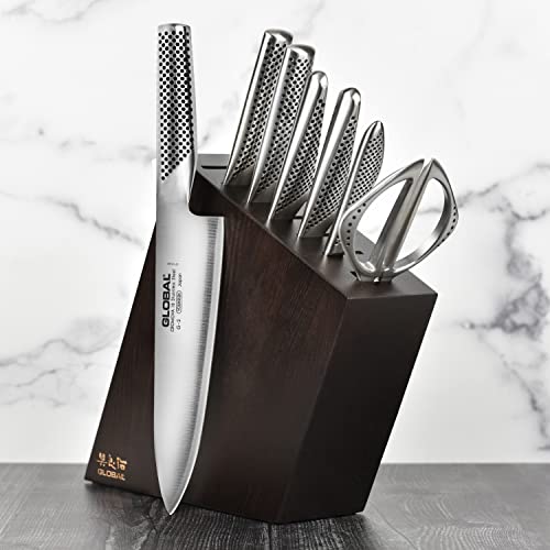 Global 8 Piece Knife Set With Walnut Block #TOP2