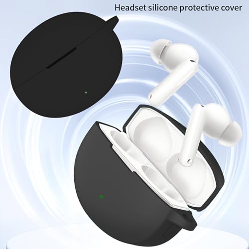 Image of Compatible with OnePlus Buds 4 Case Cover,Shock-Proof,Premium Silicone with Keychain,Lanyard,Cleaning Accessories-Black