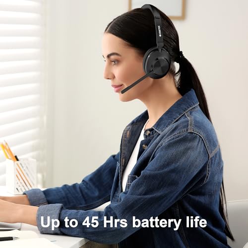 Voistek Wireless Bluetooth Headset with Noise Cancelling Mic, view 2