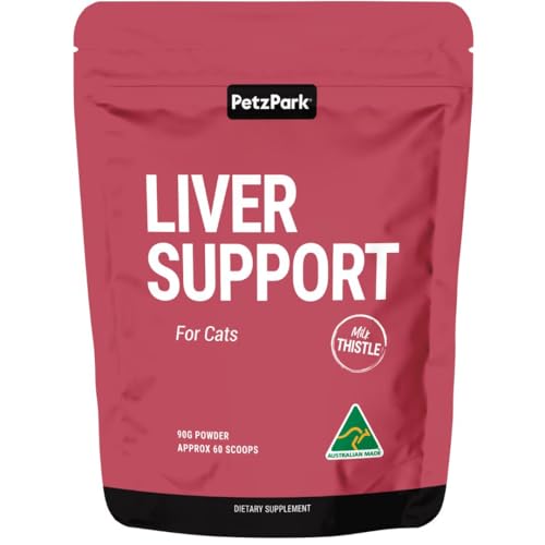 Petz Park Liver Support for Cats 60 Scoops Powder, Cat Liver Support Supplement Made in Australia, Milk Thistle and Antioxidant Cat Food Supplement
