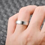Epinki Pierścień Fidget 6 mm, dla kobiet, mężczyzn i dzieci, ze stali nierdzewnej, polerowany, redukujący stres, Stal nierdzewna, Bez cyrkonii
