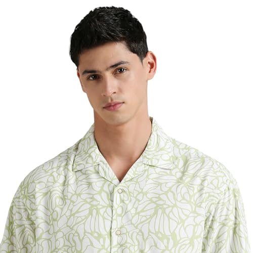 Image of Pepe Jeans Men's Casual Shirt | Trendy Printed Shirt for Men| Relaxed Fit | Half Sleeve | Floral | Printed