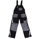 Laufsohle: PU Kinder-Latzhose (Berufslatzhose für Kinder schwarz/grau (140)