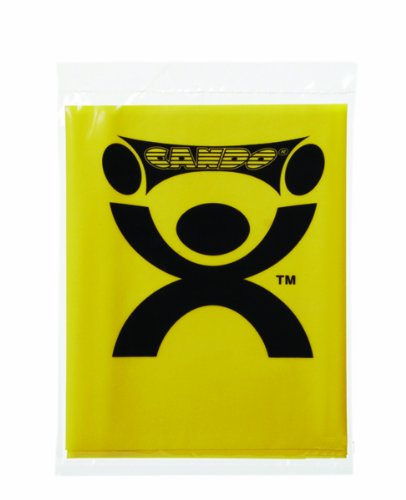 CanDo Low Powder Exercise Band 4' Length Yellow x-Light for Rehabilitation, Conditioning & Training