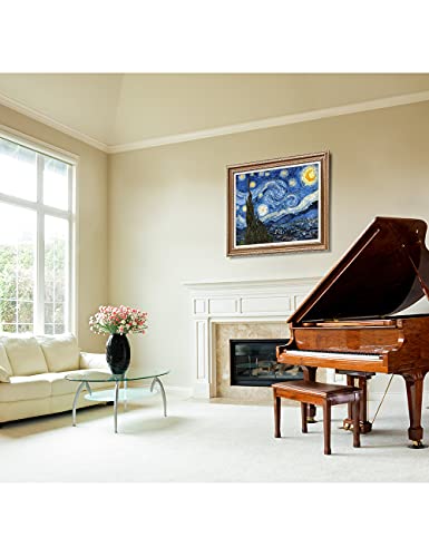 Decorarts - Starry Night, Vincent Van Gogh Classic Art. Giclee Prints Framed Art For Wall Decor. Framed Size: 34.75X28.75 #TOP2