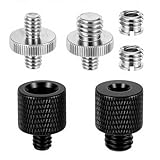 WJIAAA Stativ Adapter Set, 1/4 und 3/8 Zoll Gewindeadapter aus Metall, Adapter Stativ doppelschraube Kompatibel mit Kamera Mikrofon und Lampe