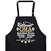 EXPRESS-STICKEREI Delantal de cocina bordado para restaurante OMA para abuela/mujer, delantal de cocina ajustable con bolsillo para madre o esposa