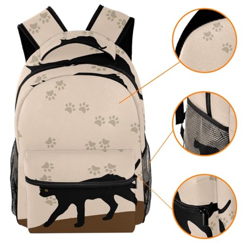 Sac de voyage décontracté chat noir pour sorties et collège