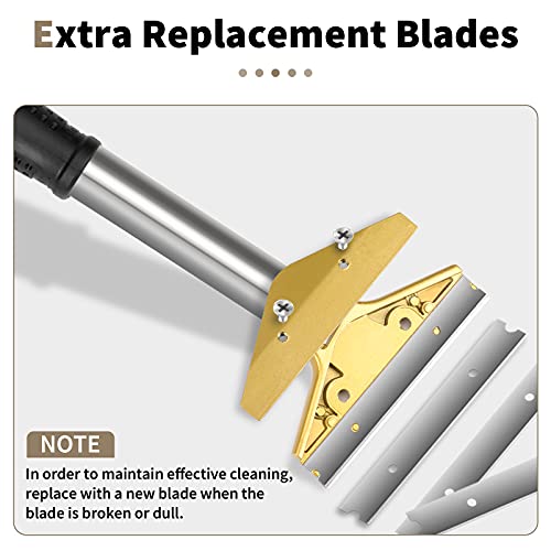 Razor Blade Scraper, 4 Inch Scraper Tool With 10Pcs Extra Metal Blades, Large Blade Scraper For Cleaning Paint, Stickers, Adhesive, Caulk, Decal, Labels From Floor, Glass, Window, Stovetop #TOP6