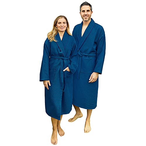 Well Home MOBILIARIO & DECORACIÓN Robe S/M 360 g/m2 Bee's Nest 100% Cotton Navy Blue, S-M
