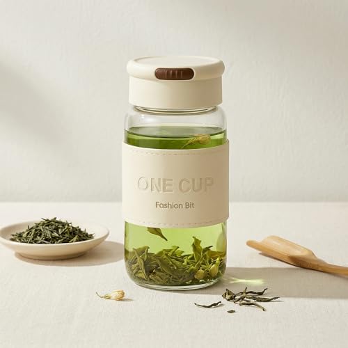 Image of 300ML Double-Wall Glass Water Bottle | Tea & Water Separation Bottle with Stainless Steel Infuser | Perfect for Loose Tea, Detox Fruit Water, Travel, Camping & Gifting