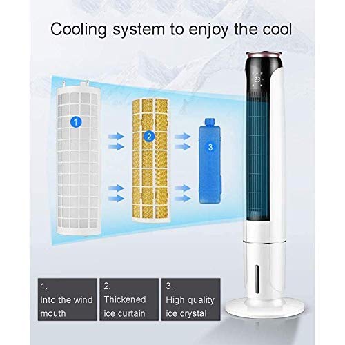 Liliang- Portable Air Conditioner Fan With Led Touch Panel Operation Remote Control,Vertical Tower Fan,Mute Bladeless Cooling Fan-White 110 * 35 * 35Cm Bmzdlfj-1 ( Color : White , Size : 110*35*35Cm ) #TOP1