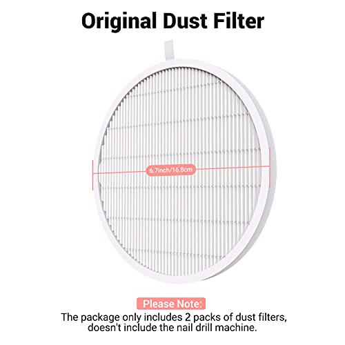Image of MelodySusie Nail Dust Collector Replacement Filter 2 Pack, Reusable Dust Filter for MelosySusie Vacuum Fan Dust Collector Extractor Electric Dust Suction Machine