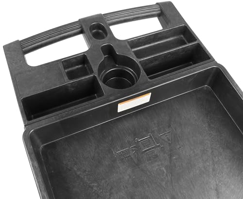 MaxWorks Heavy Duty 2‑Shelf Service Cart 500 lb Capacity Polypropylene Utility Cart with 5" Non‑Marring Casters Deep Trays and Built‑In Tool Storage for Garage Warehouse Workshop (80855) by MaxWorks - Image 6