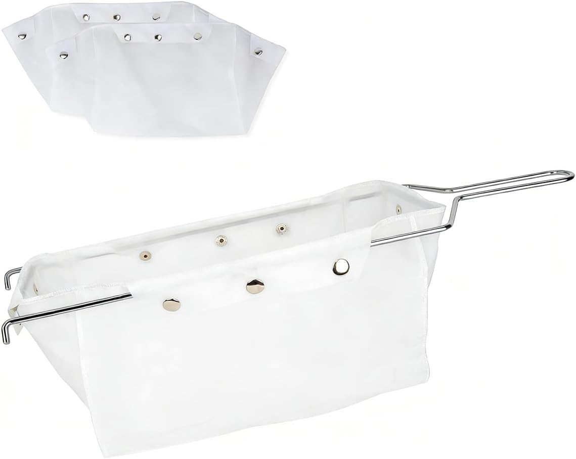 2 Packs Reusable Fryer Oil Filter Bags - 300 Mesh High-Precision Nylon Oil Polishing Bags, 70lb Large Capacity, Heavy Duty Commercial Grade for Restaurants and Home Deep Frying