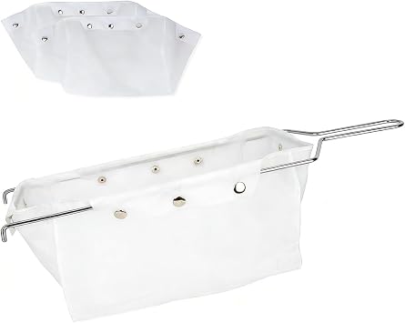 2PK 300 Mesh Fryer Oil Filter Bags 70lb Commercial Grade for Restaurant | Premium 300 mesh nylon, washable & reusable, perfect for oil polishing, heavy-duty commercial frying and restaurant use
